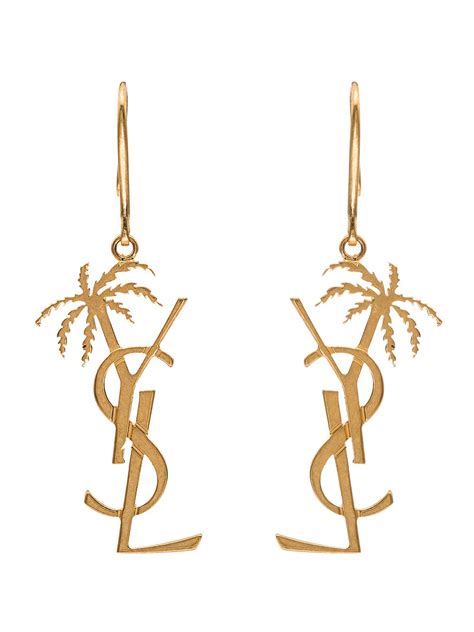 ysl palm tree earrings|yves Saint Laurent hoop earrings.